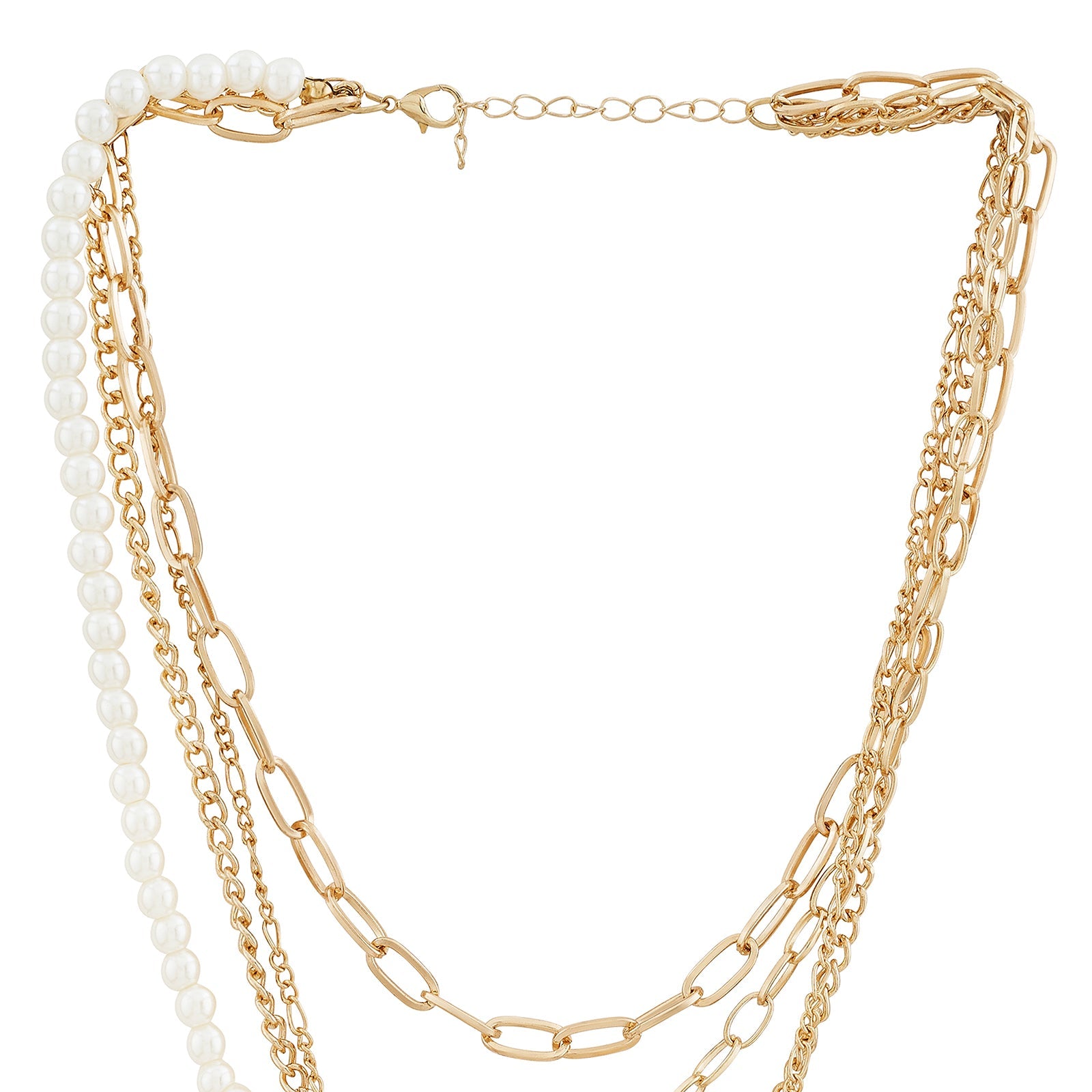 Elin Halo Pearl Eye Layered Necklace