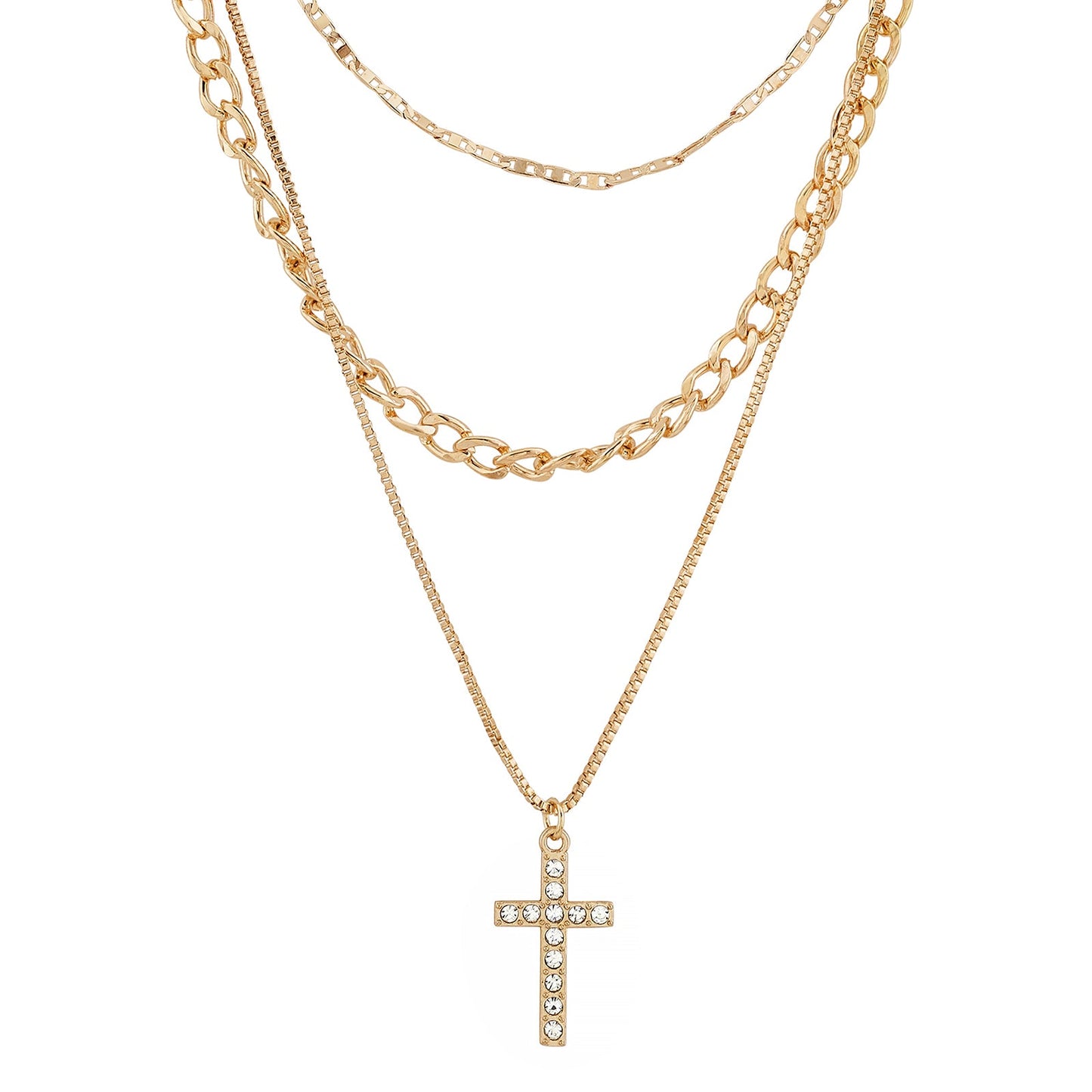 Trinity-Crest Cruciform Evil Eye Necklace