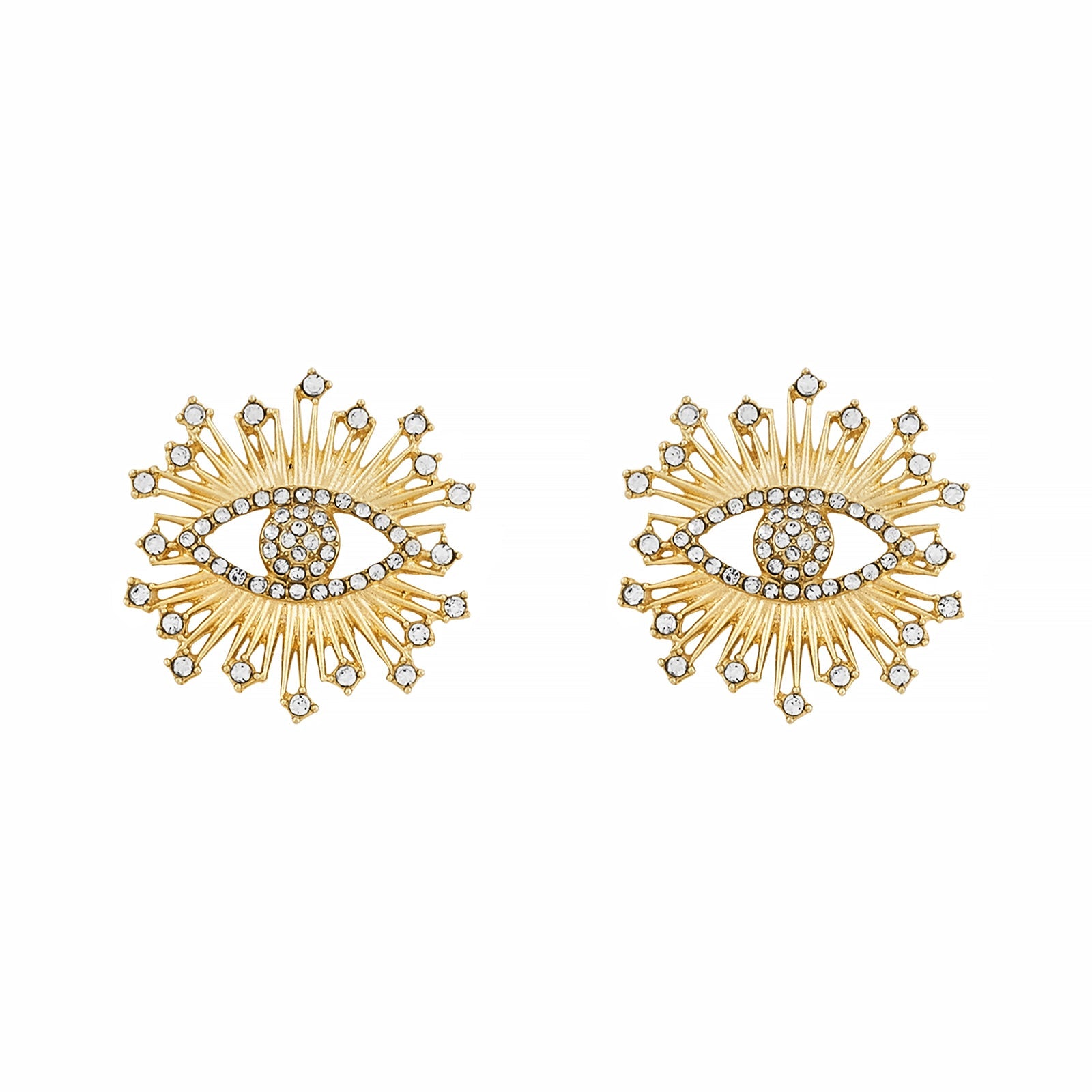 Aetheric Eye Glaze Evil Eye Gold Earrings