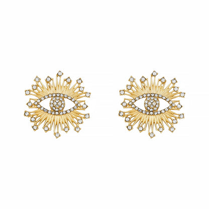 Aetheric Eye Glaze Evil Eye Gold Earrings