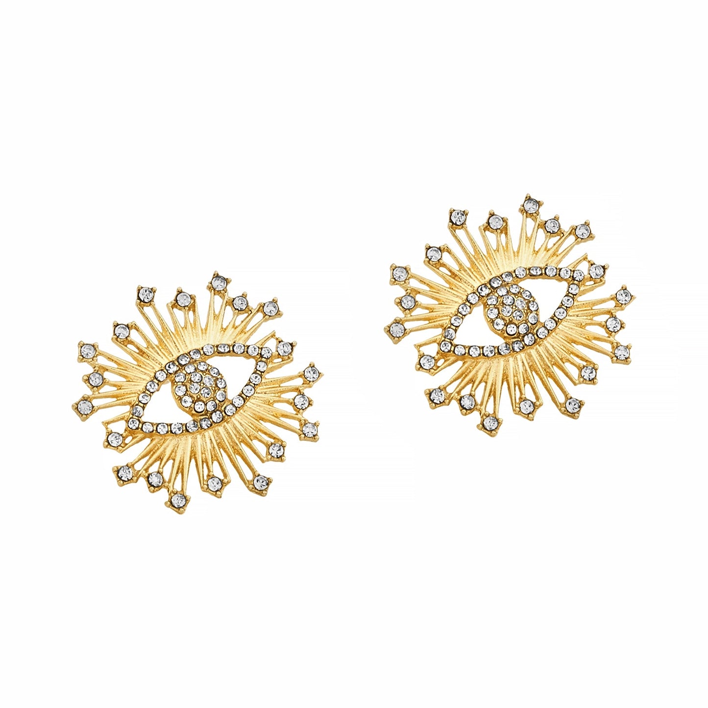 Aetheric Eye Glaze Evil Eye Gold Earrings