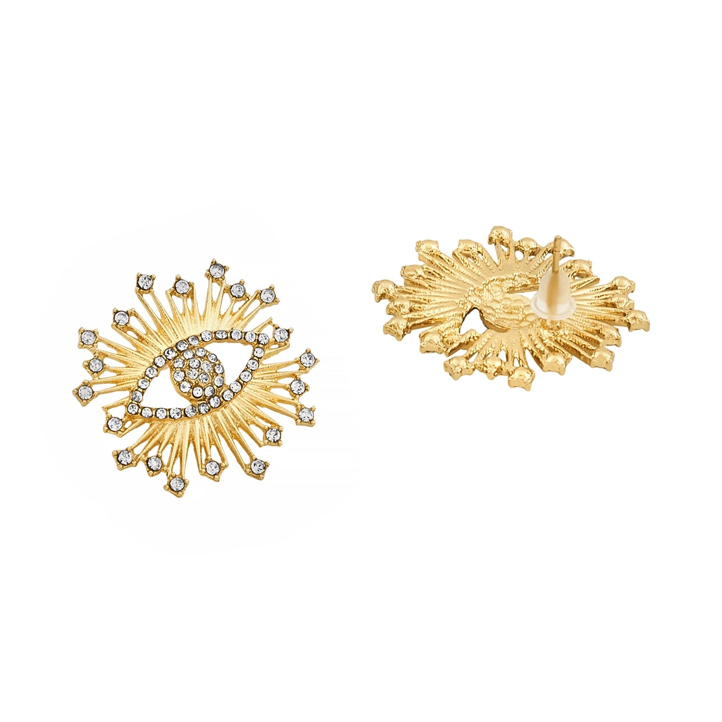 Aetheric Eye Glaze Evil Eye Gold Earrings