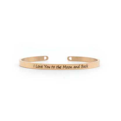 I Love You To The Moon And Back Rose Gold Mantra Bands - Joker & Witch