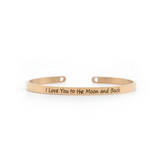 I Love You To The Moon And Back Rose Gold Mantra Bands - Joker & Witch