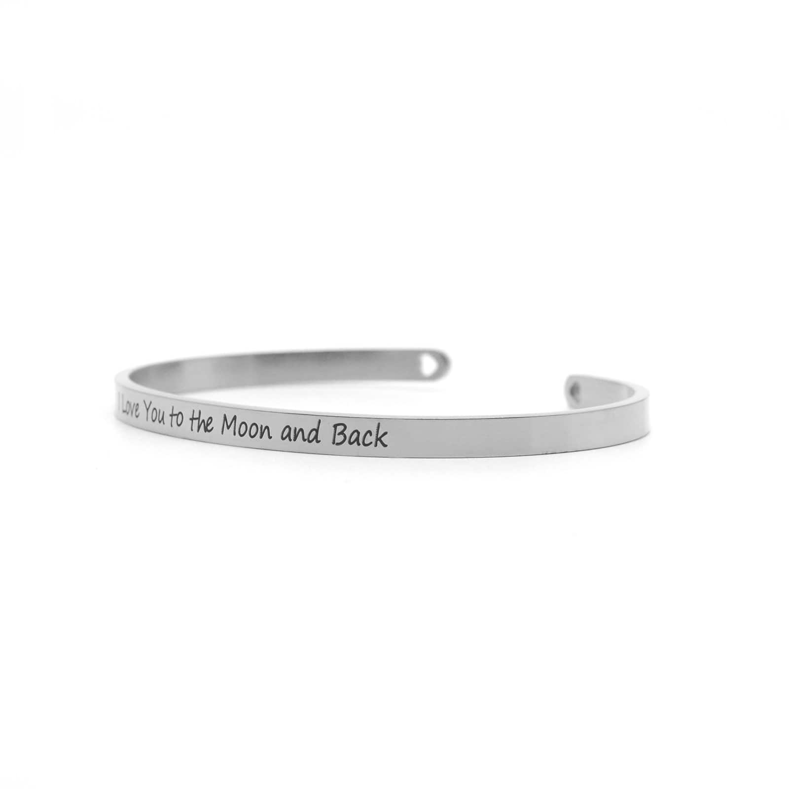 I Love You To The Moon And Back Silver Mantra Bands - Joker & Witch