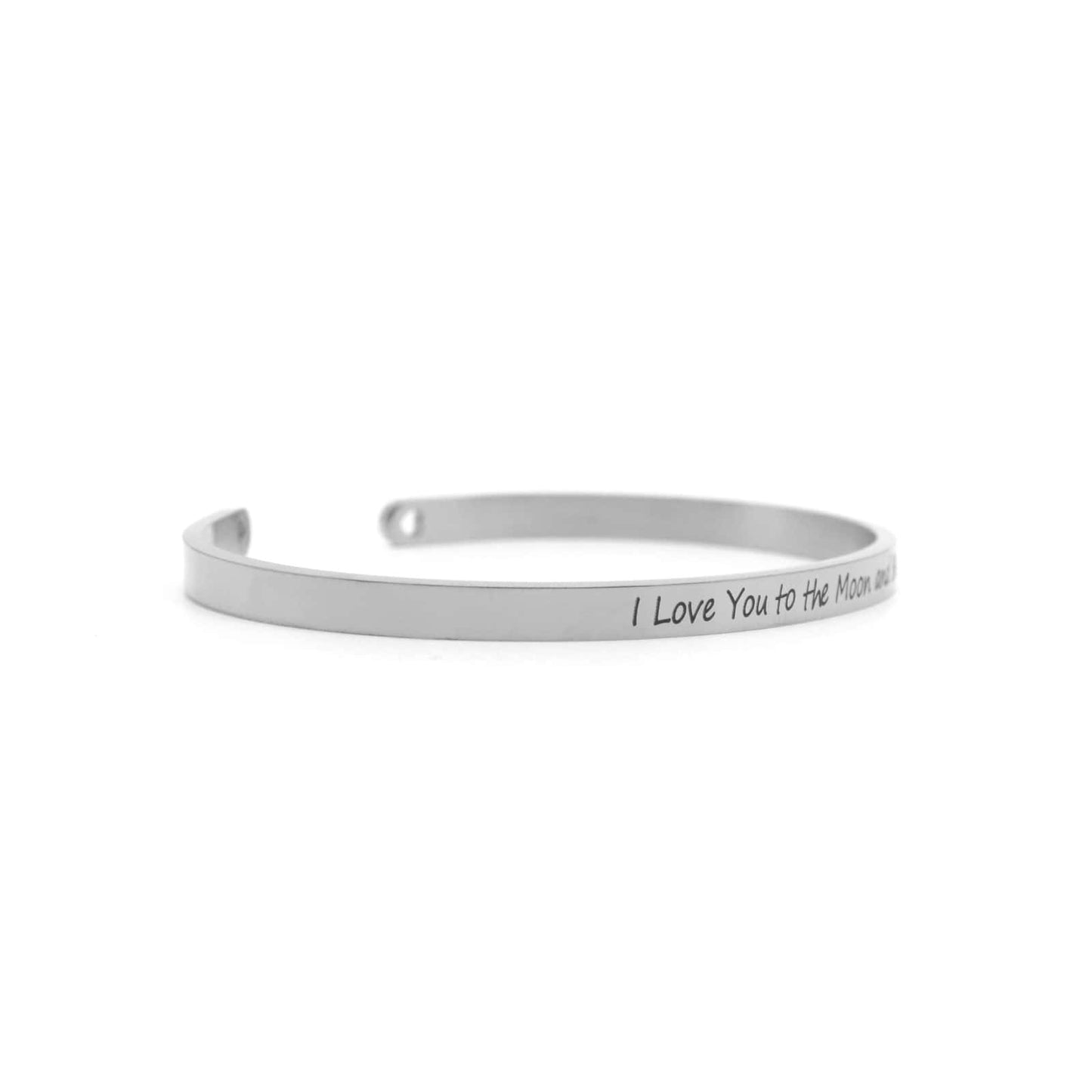 I Love You To The Moon And Back Silver Mantra Bands - Joker & Witch