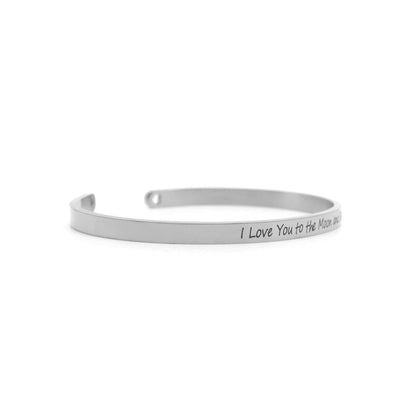 I Love You To The Moon And Back Silver Mantra Bands - Joker & Witch
