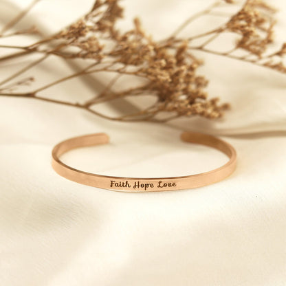 Faith Hope Love Rose Gold Mantra Band - Joker & Witch