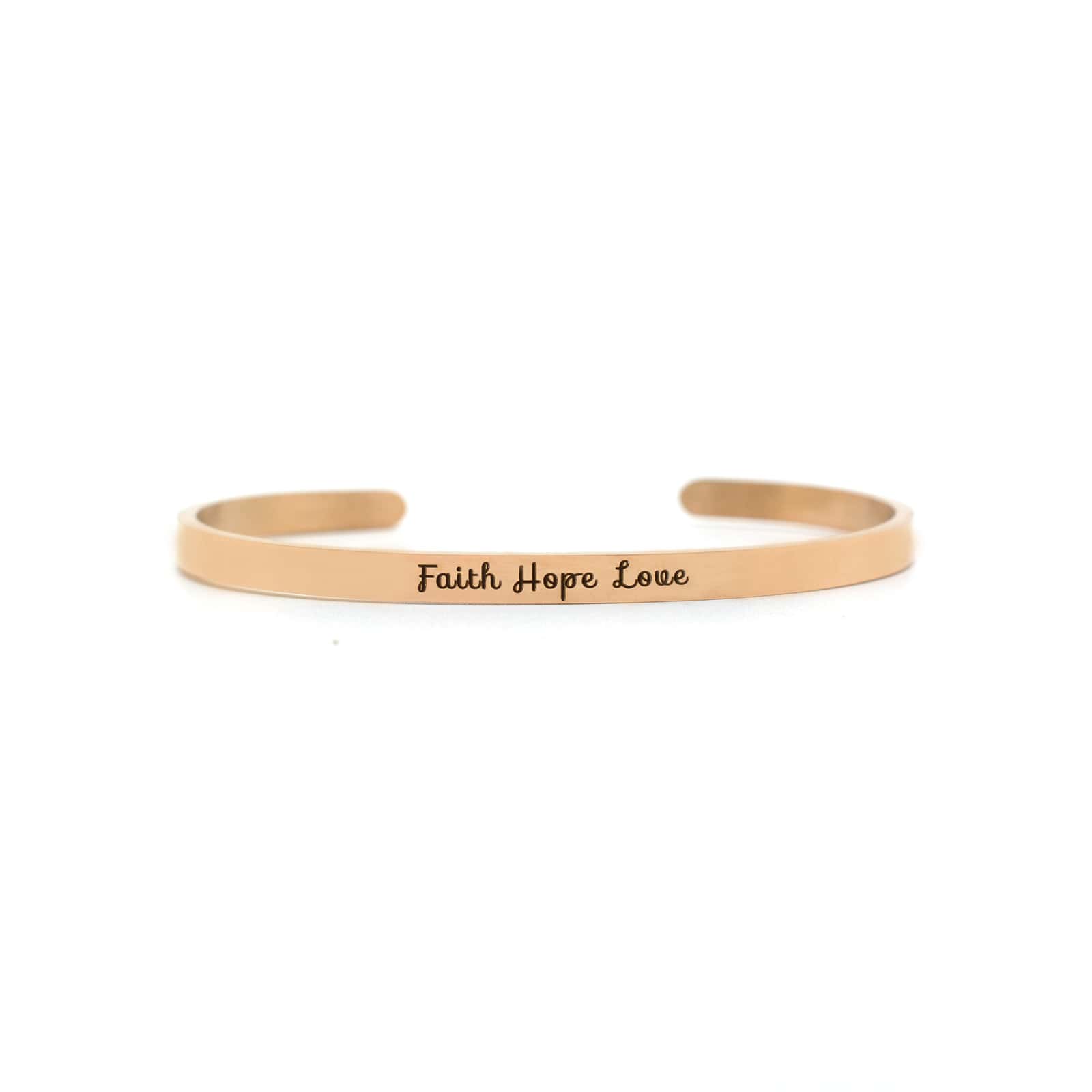 Faith Hope Love Rose Gold Mantra Band - Joker & Witch