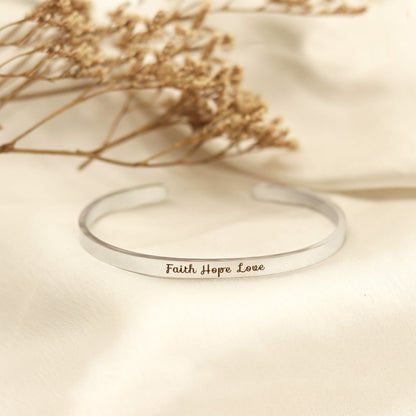 Faith Hope Love Silver Mantra Band - Joker & Witch
