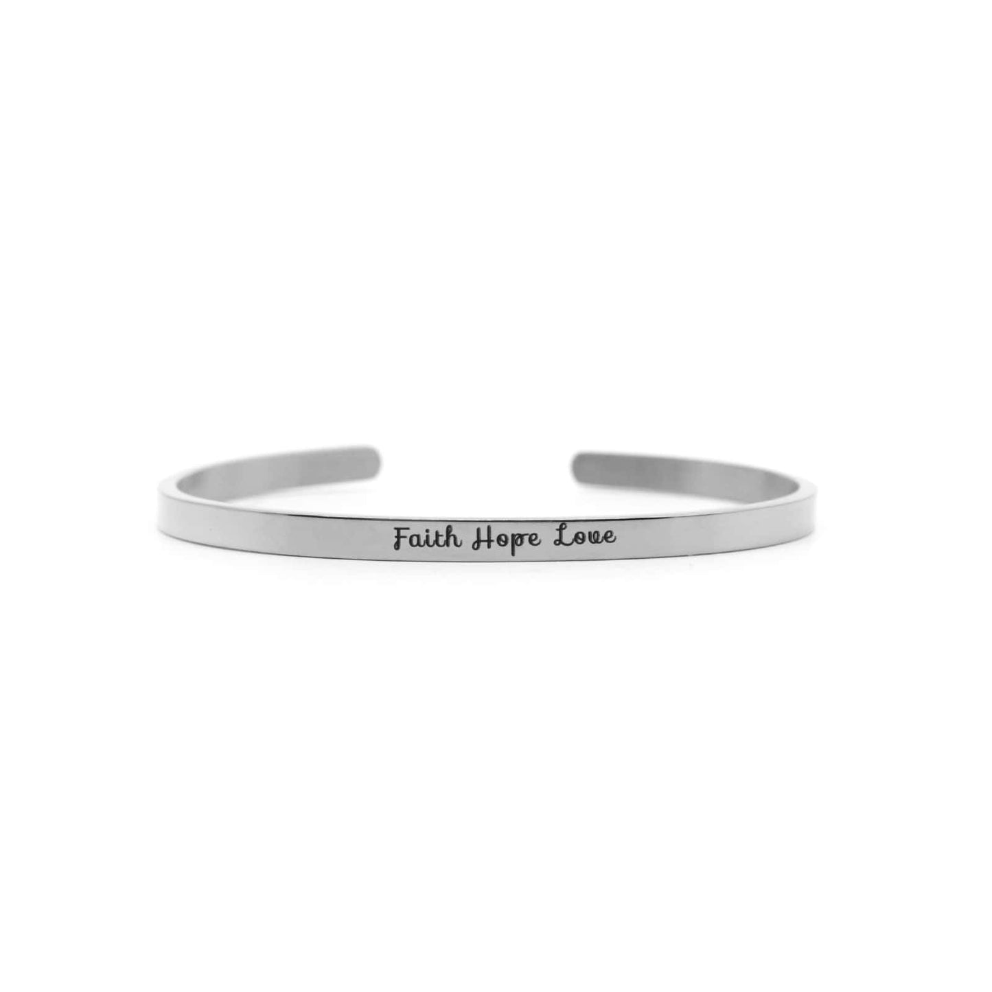 Faith Hope Love Silver Mantra Band - Joker & Witch