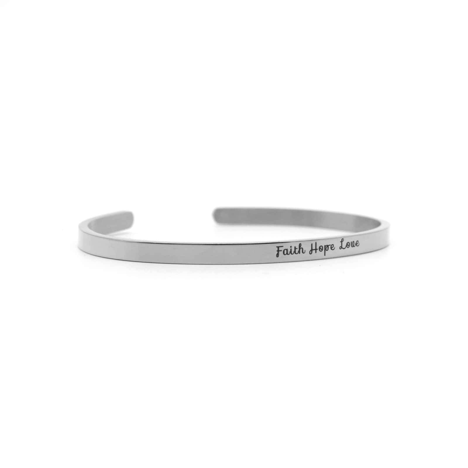 Faith Hope Love Silver Mantra Band - Joker & Witch