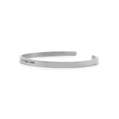 Faith Hope Love Silver Mantra Band - Joker & Witch