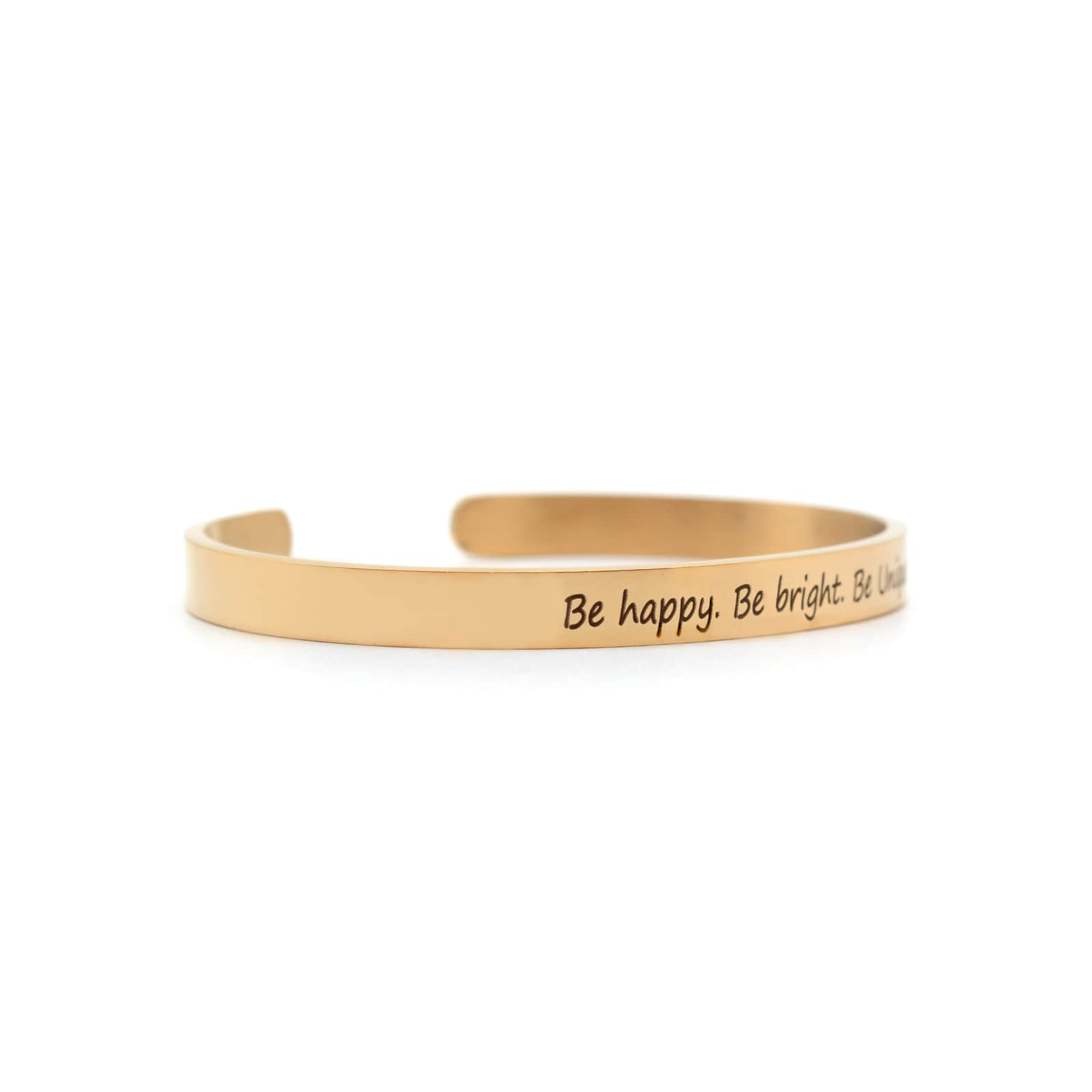 Be Happy, Be Bright, Be Unique Rose Gold Mantra Band - Joker & Witch