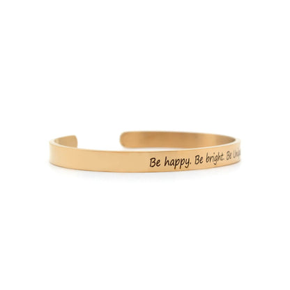 Be Happy, Be Bright, Be Unique Rose Gold Mantra Band - Joker & Witch