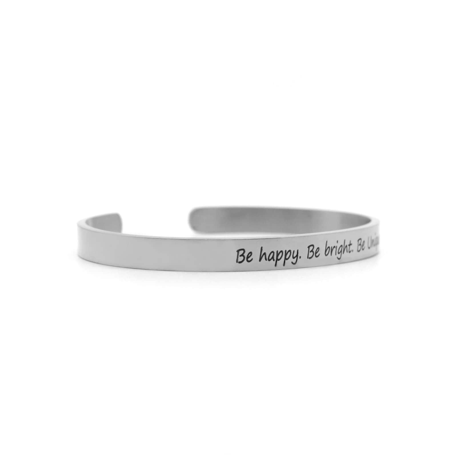 Be Happy, Be Bright, Be Unique Silver Mantra Band - Joker & Witch