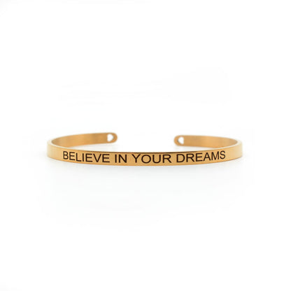 Believe In Your Dreams Rose Gold Mantra Band - Joker & Witch