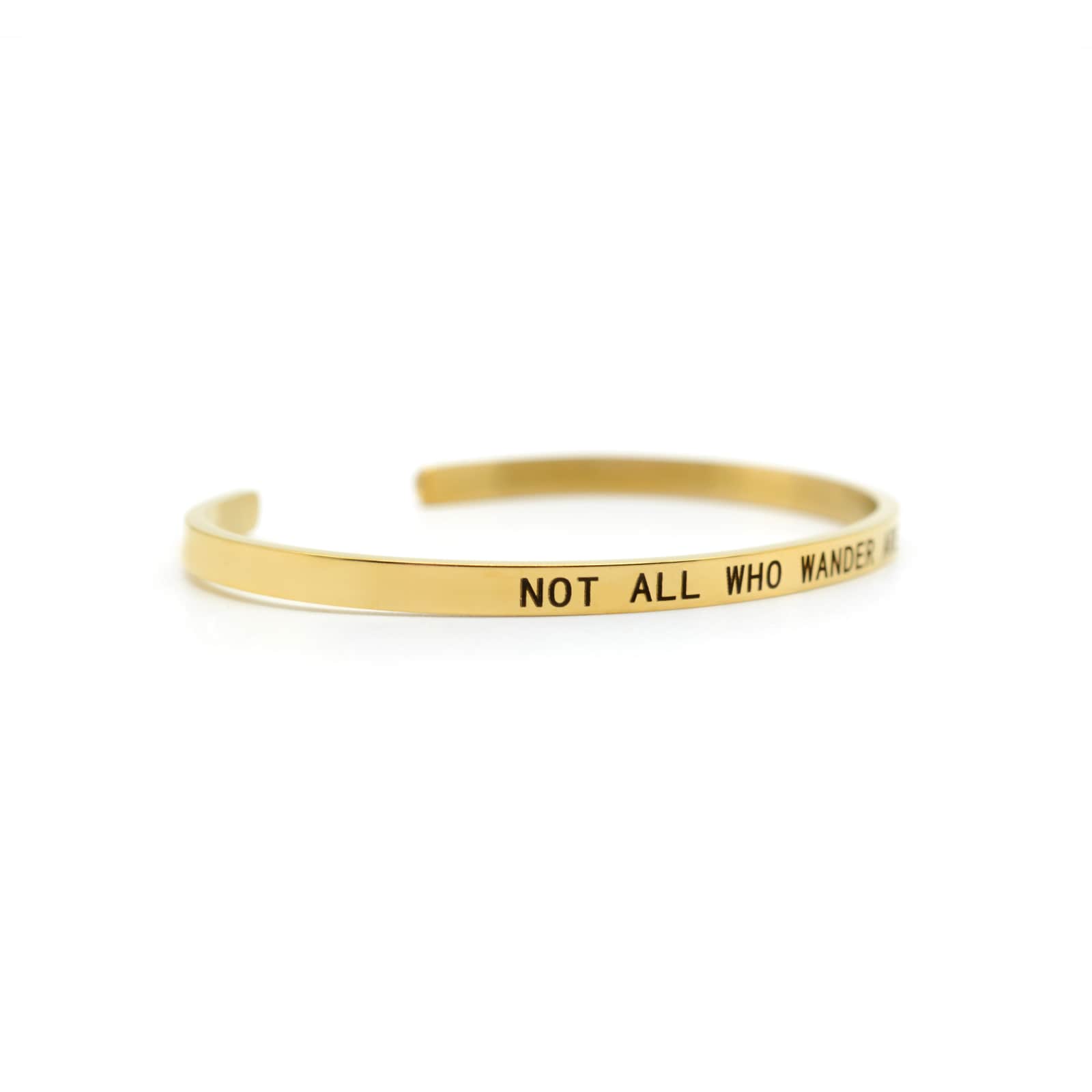 Not All Who Wander Are Lost Gold Mantra Band - Joker & Witch