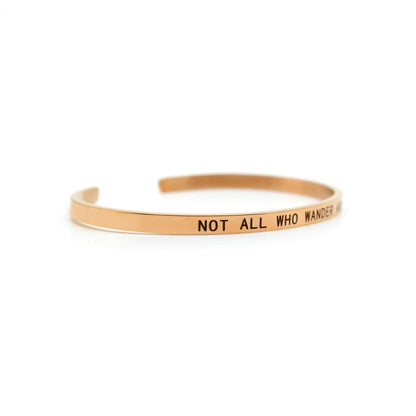 Not All Who Wander Are Lost Rose Gold Mantra Band - Joker & Witch
