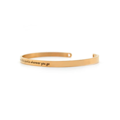 Leave A Little Sparkle Wherever You Go Rose Gold Mantra Band - Joker & Witch
