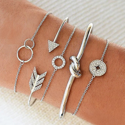 Nomadic Set Of 5 Silver Bracelets - Joker & Witch