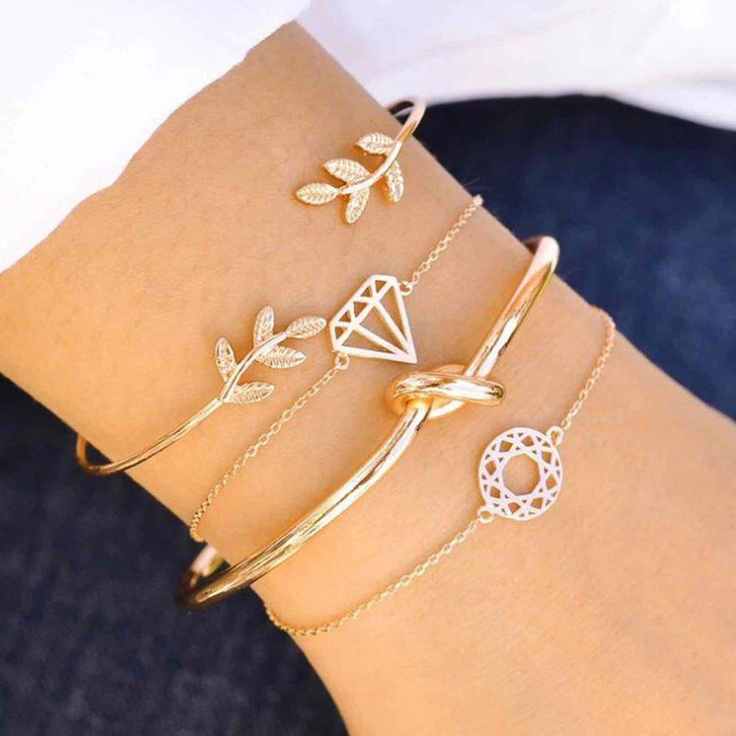 Shine Bright Set Of 4 Gold Bracelets - Joker & Witch