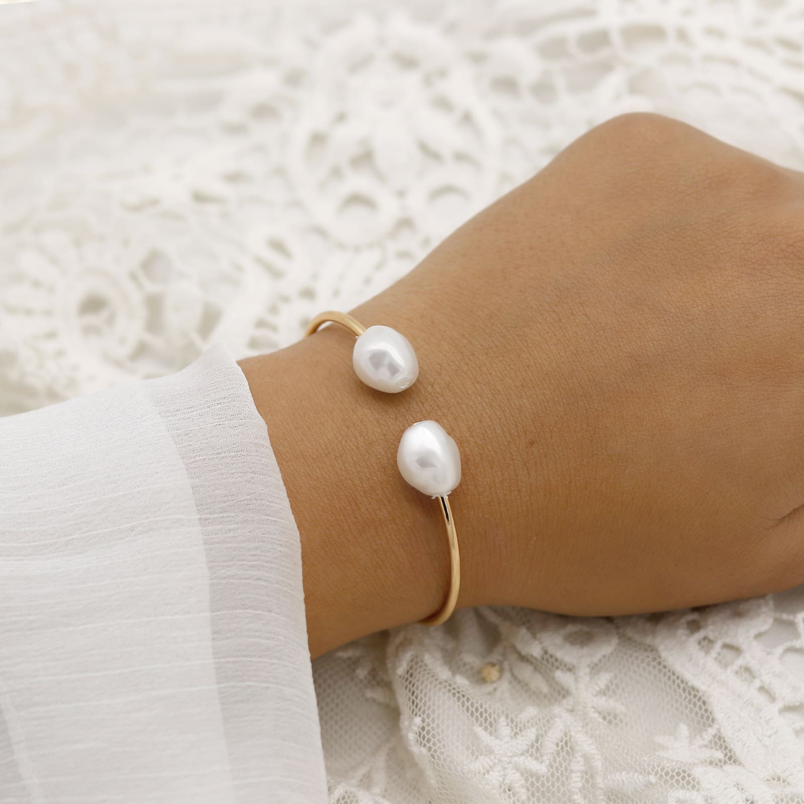 Twin Pearl Gold Bracelet - Joker & Witch