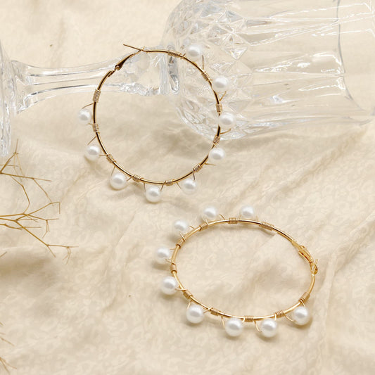 Glam Pearls Hoop Earrings - Joker & Witch