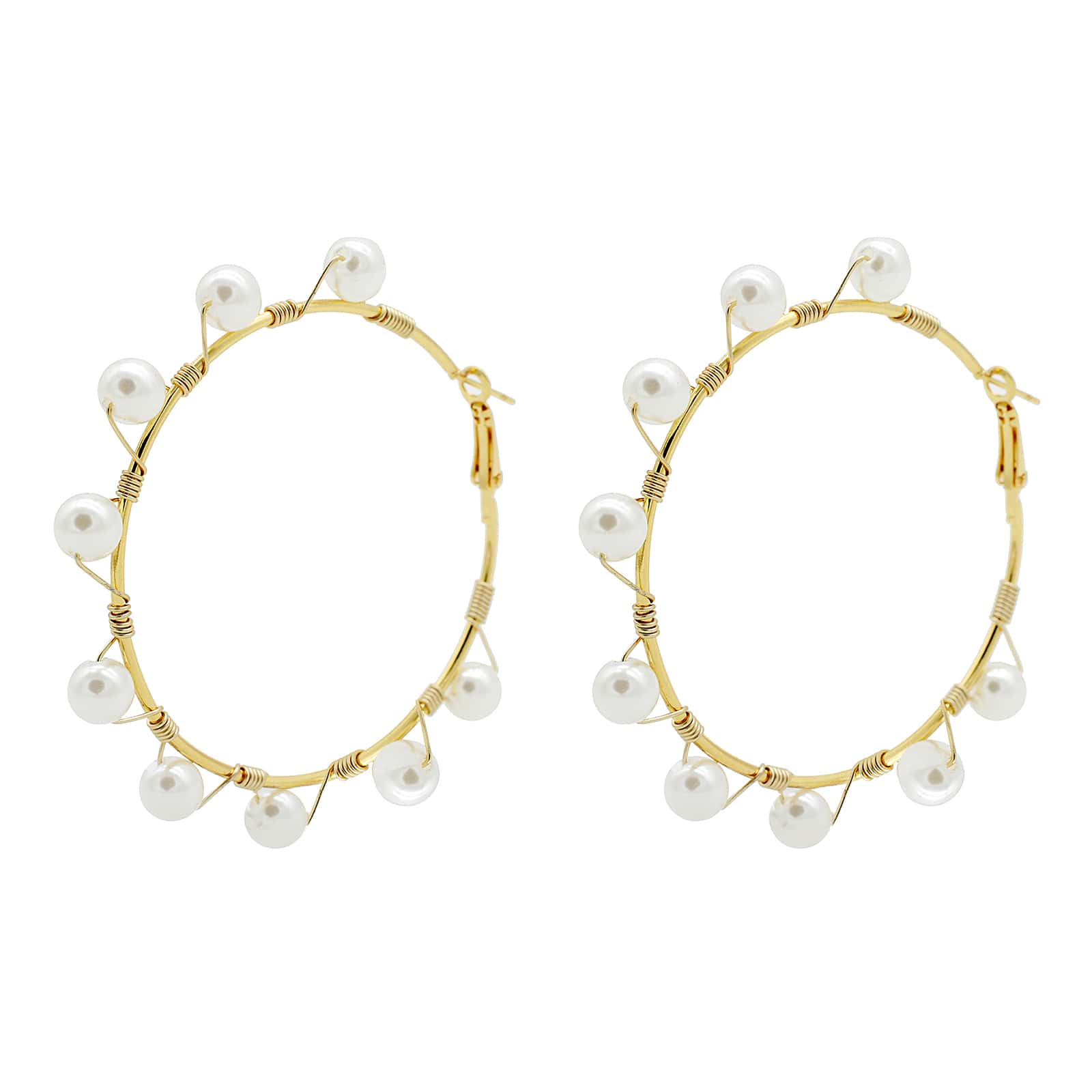 Glam Pearls Hoop Earrings - Joker & Witch