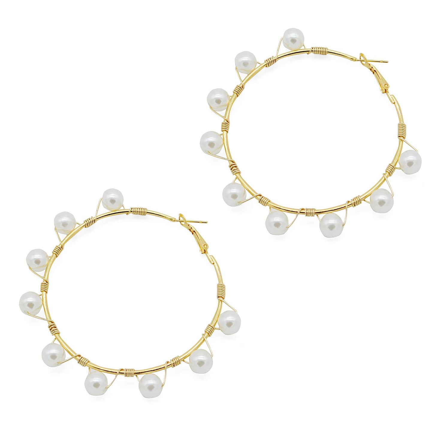 Glam Pearls Hoop Earrings - Joker & Witch