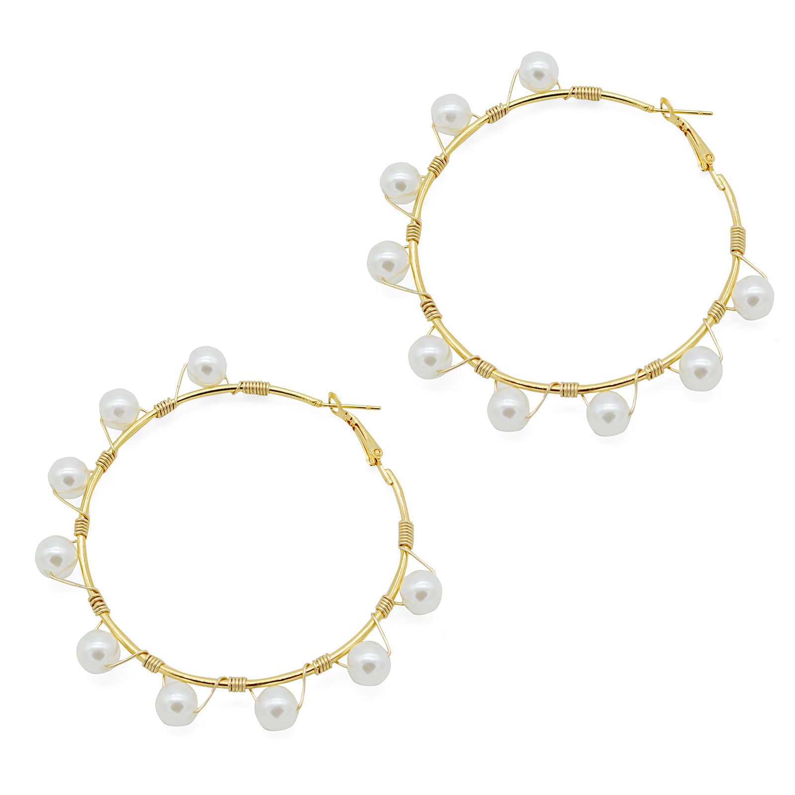 Glam Pearls Hoop Earrings - Joker & Witch