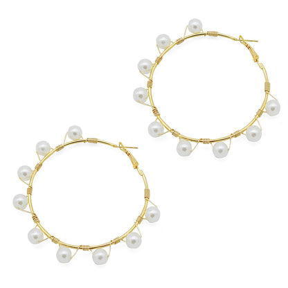 Glam Pearls Hoop Earrings - Joker & Witch
