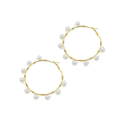 Glam Pearls Hoop Earrings - Joker & Witch