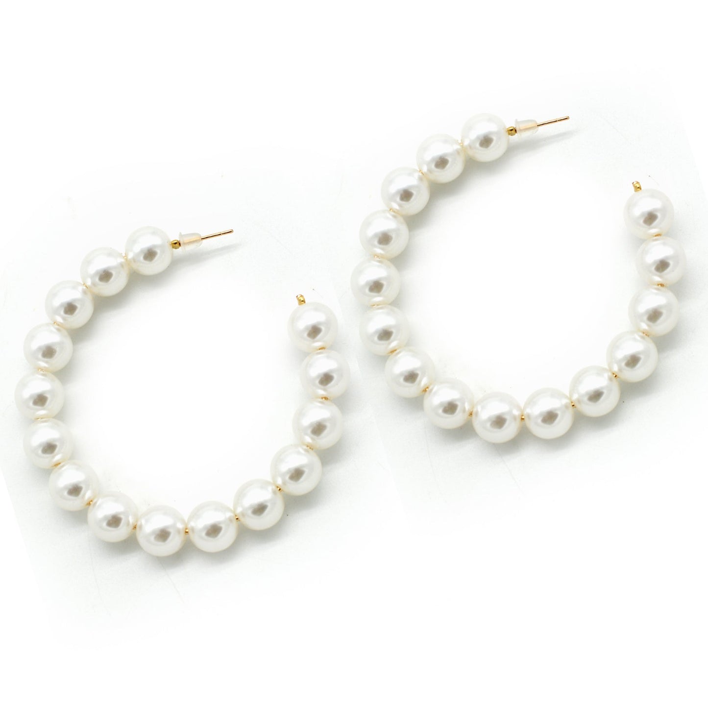 Glitzy Pearls Hoop Earrings