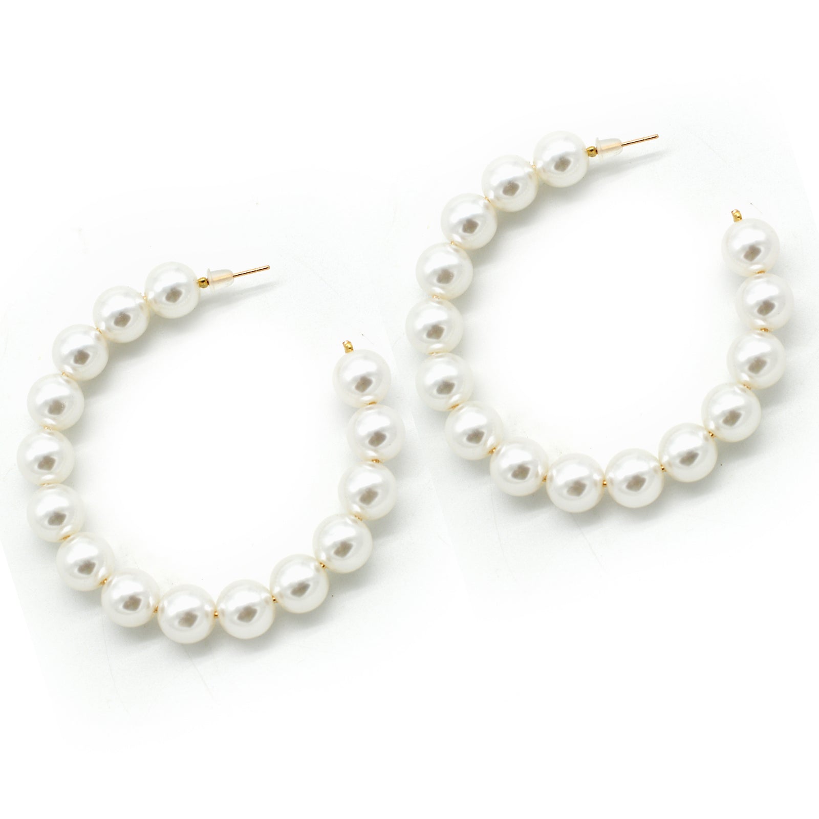 Glitzy Pearls Hoop Earrings