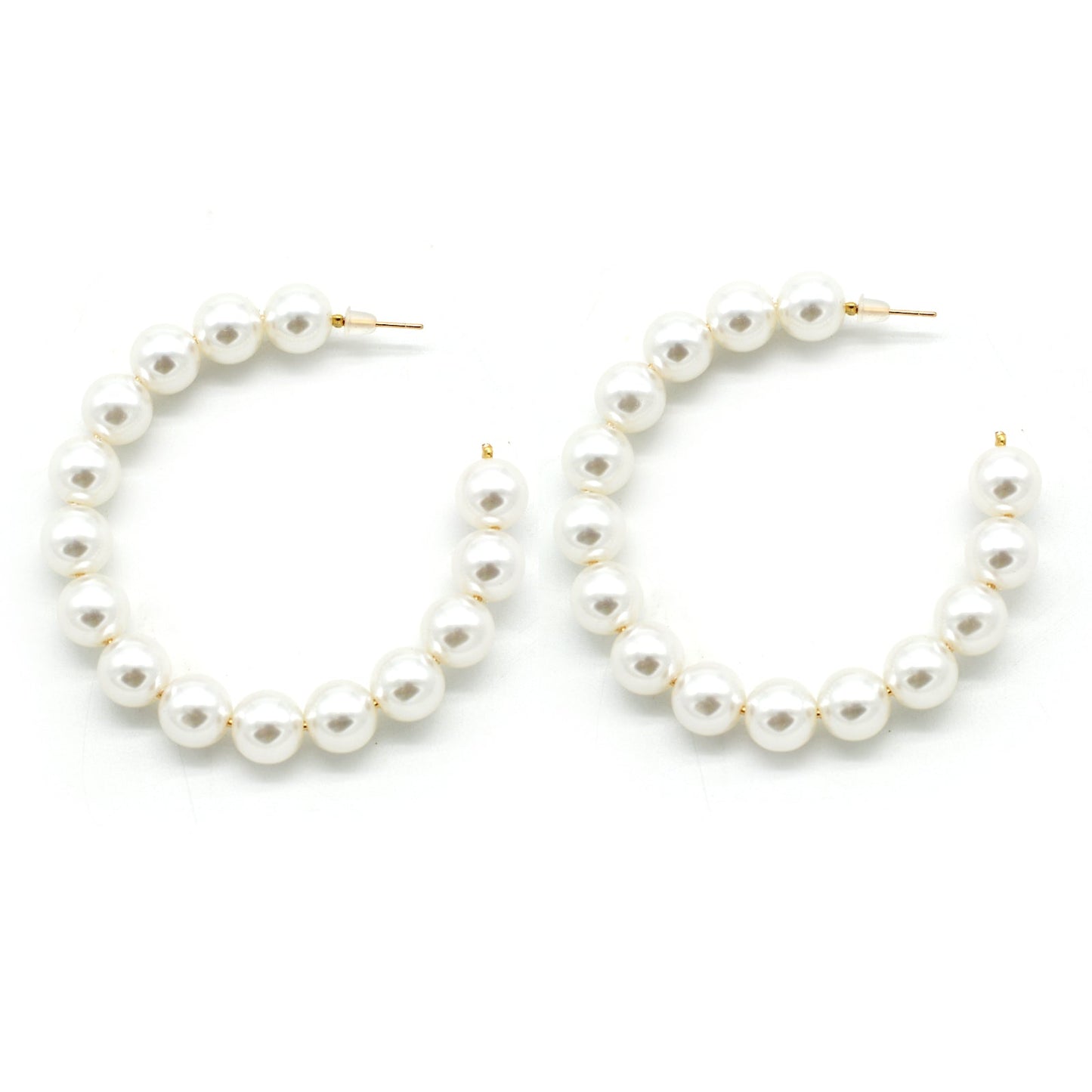 Glitzy Pearls Hoop Earrings