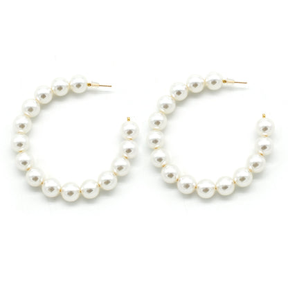 Glitzy Pearls Hoop Earrings