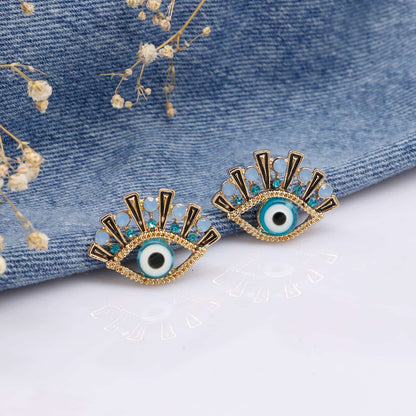 Quinn Evil Eye Gold Earrings - Joker & Witch
