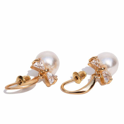 Elegant Bow Pearl Hoop - Joker & Witch