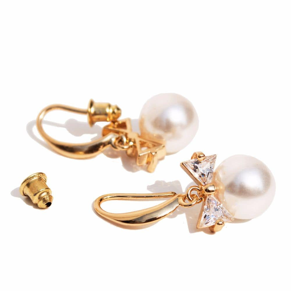 Elegant Bow Pearl Hoop - Joker & Witch