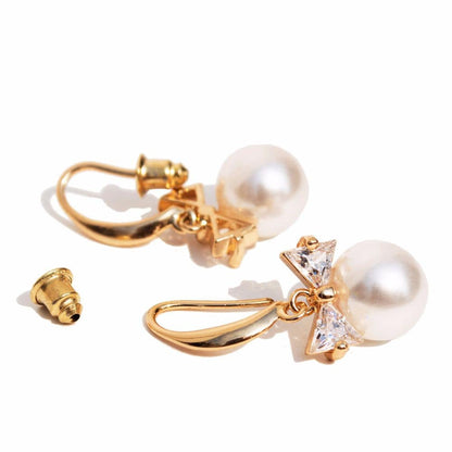 Elegant Bow Pearl Hoop - Joker & Witch
