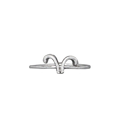 Aries Zodiac Silver Ring