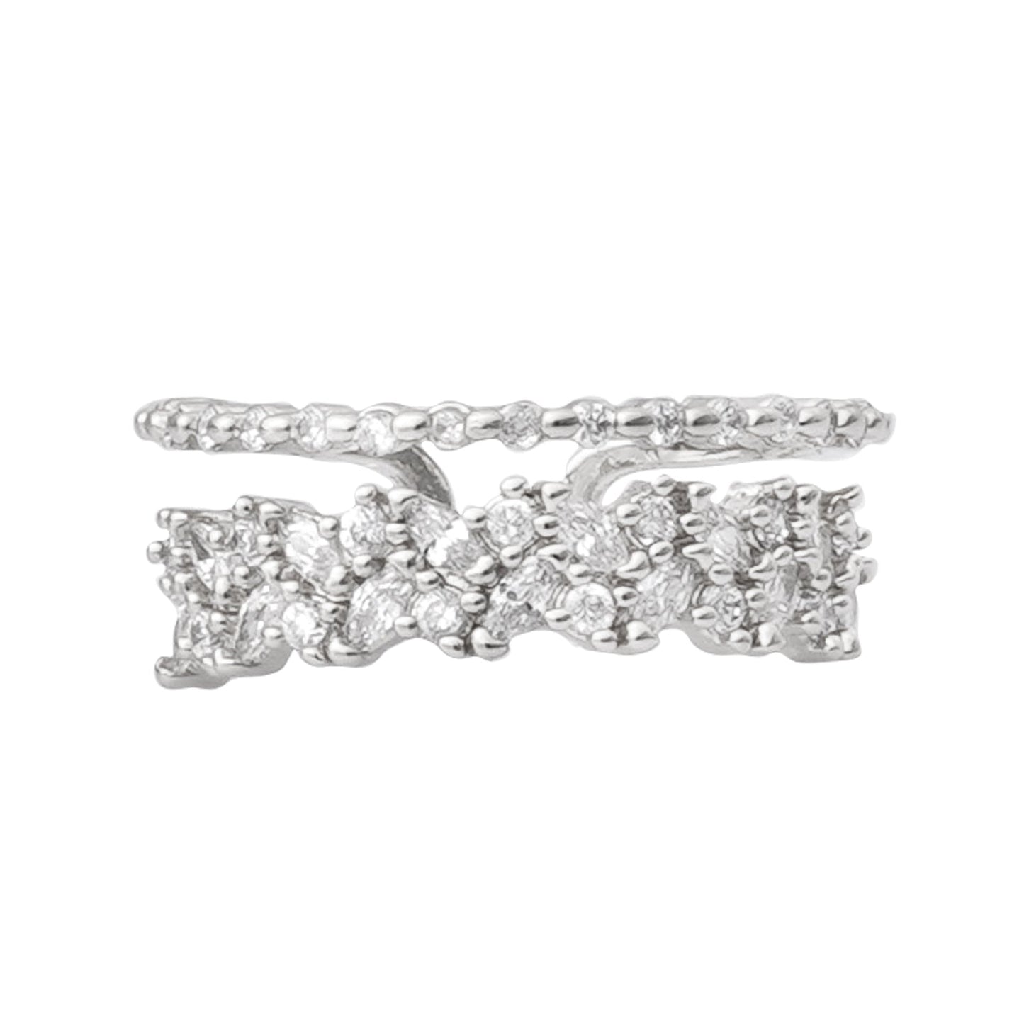 Amour Rhinestones Silver Ring