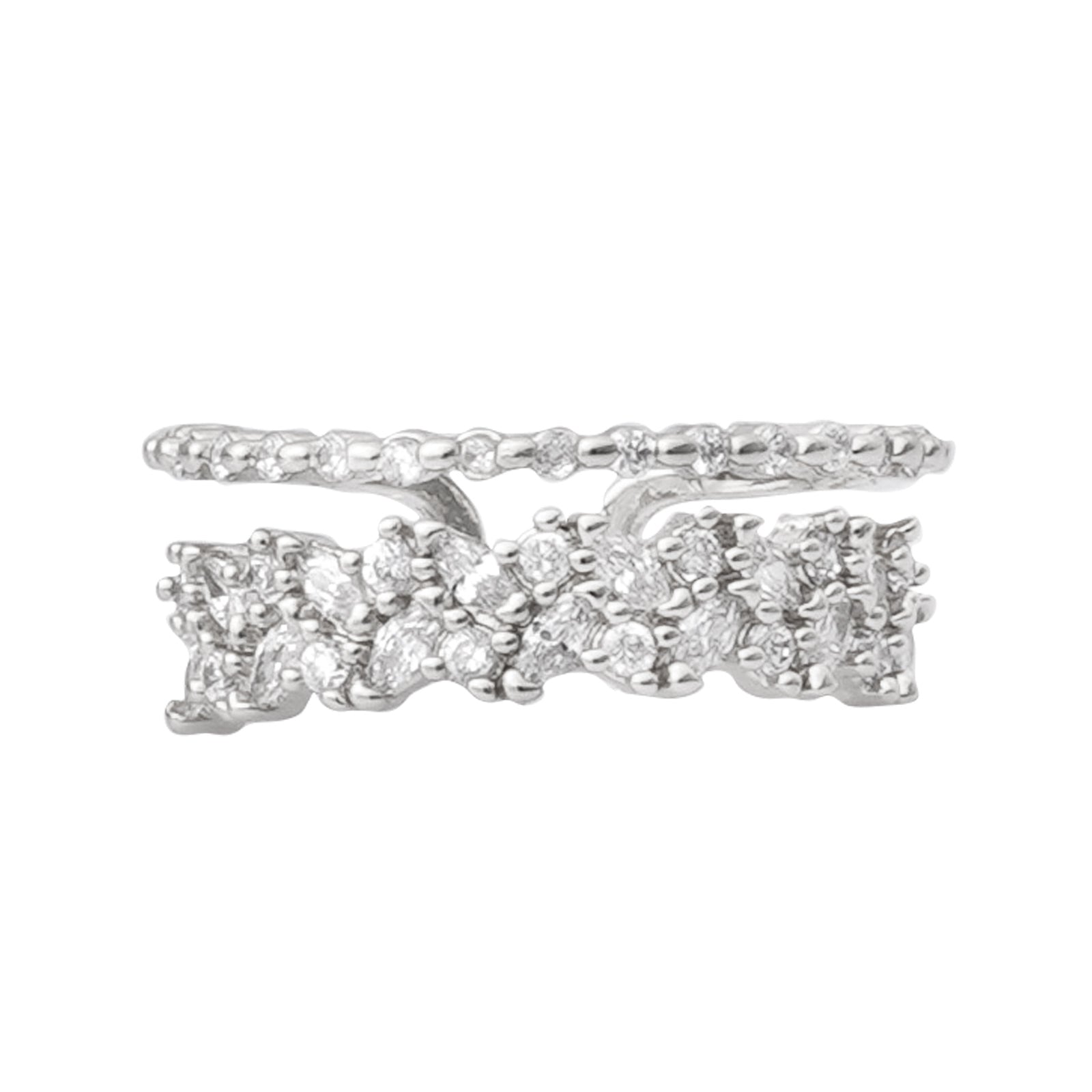 Amour Rhinestones Silver Ring
