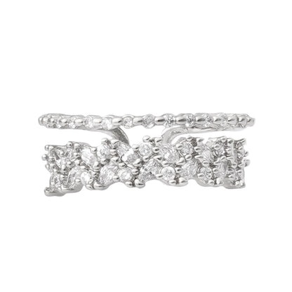 Amour Rhinestones Silver Ring