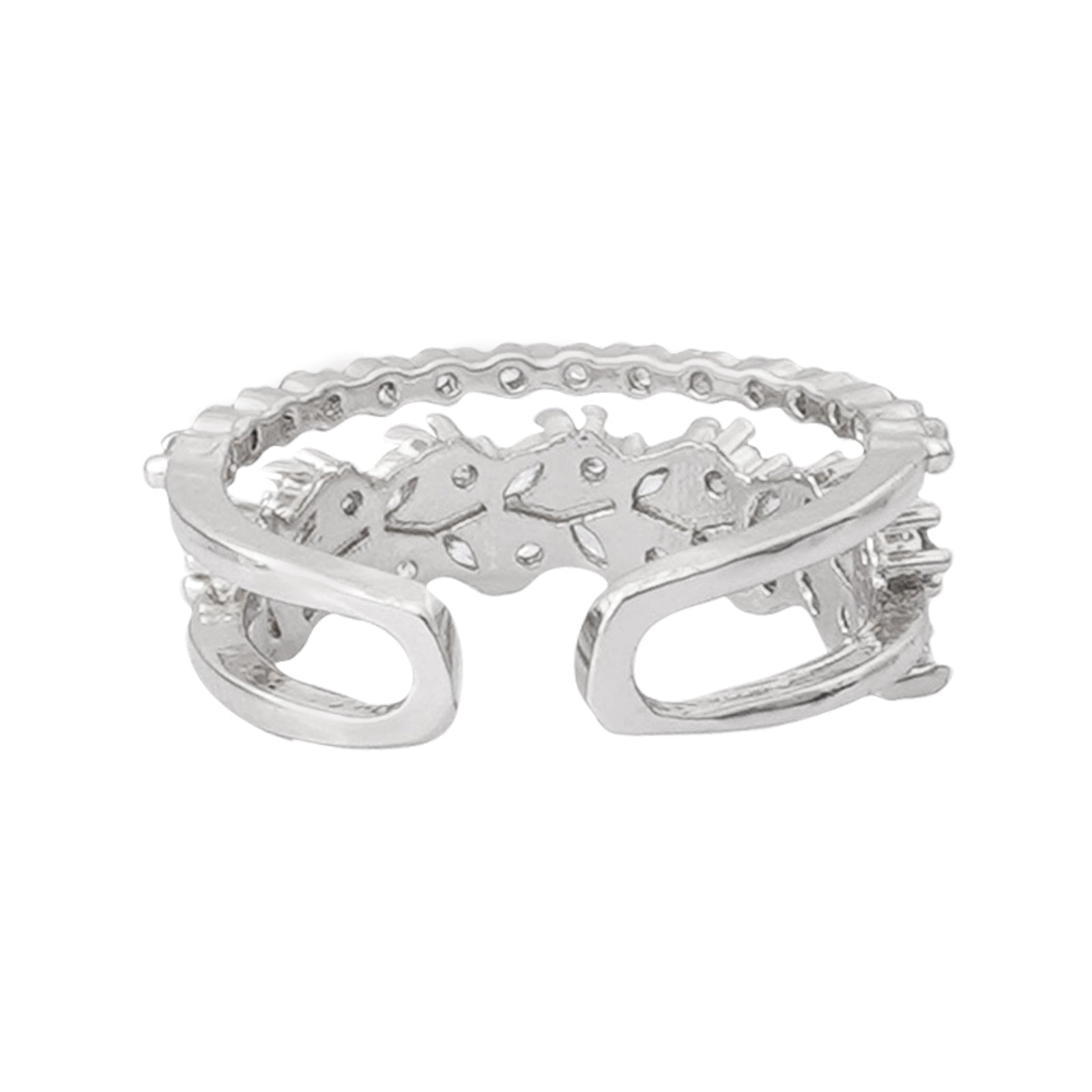 Amour Rhinestones Silver Ring
