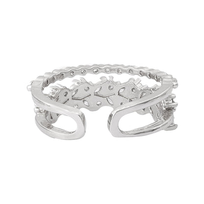 Amour Rhinestones Silver Ring