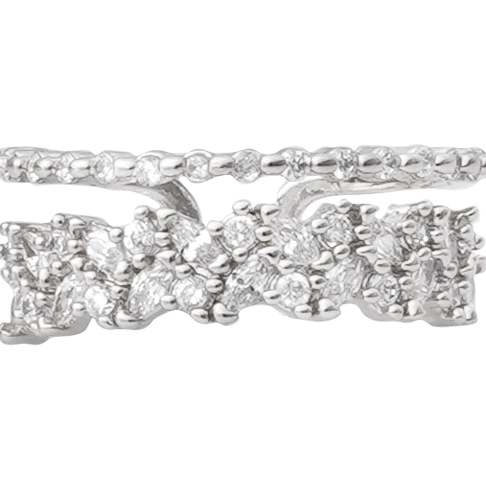 Amour Rhinestones Silver Ring