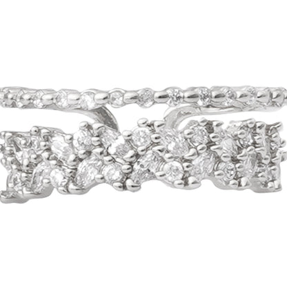 Amour Rhinestones Silver Ring
