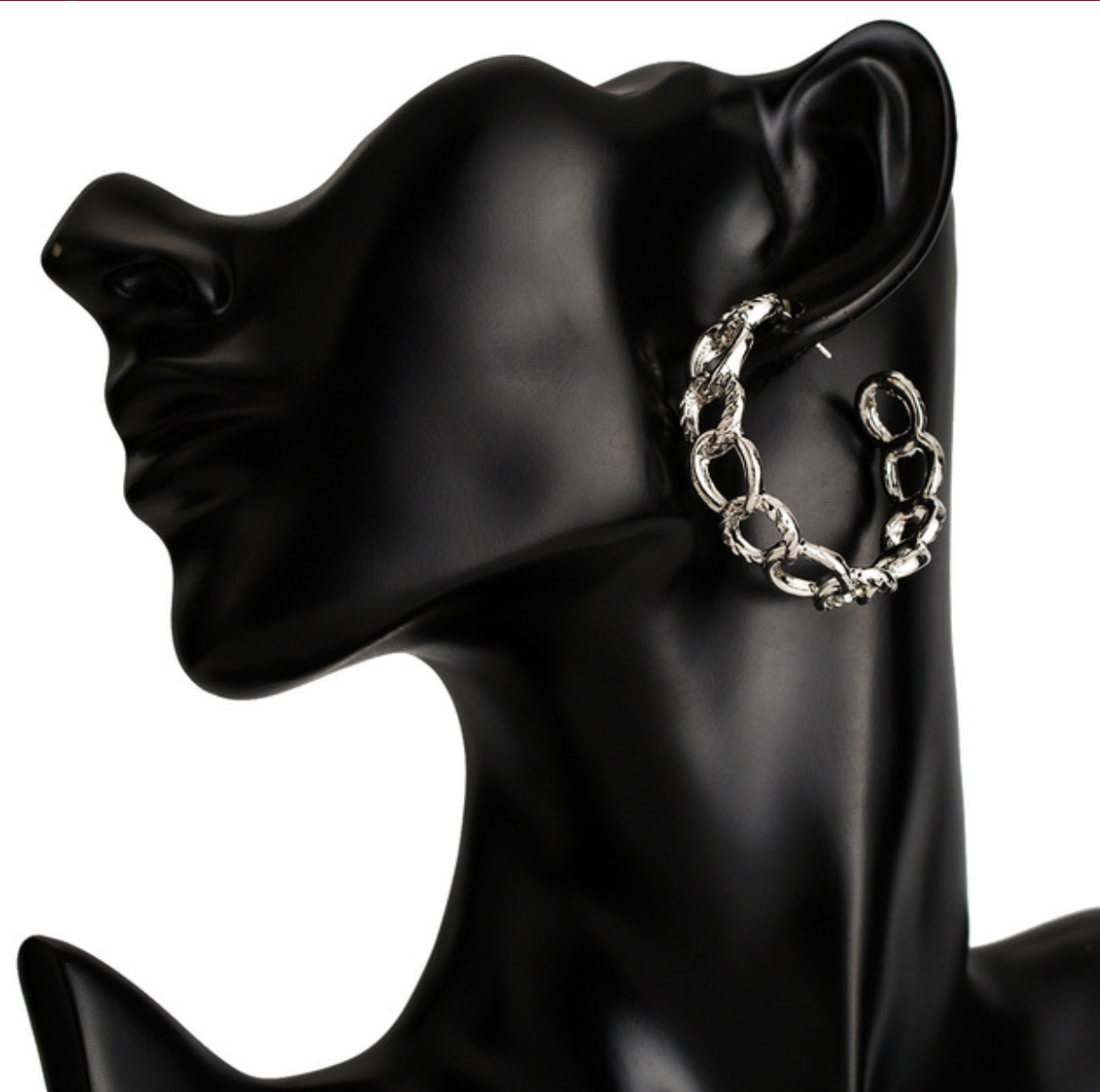 Hint Chain Link Silver Hoop